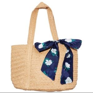 NWT Draper James Straw tote with scarf
